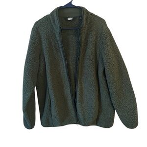 Lands End Boys Large (14-16) Green Sherpa Fleece Jacket